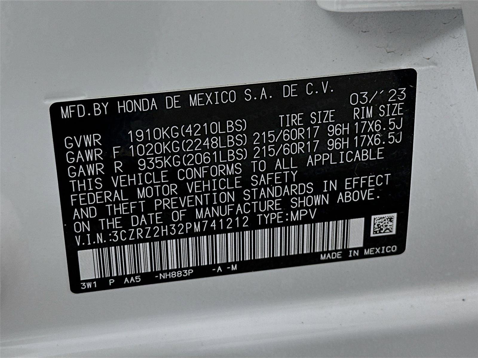 Certified 2023 Honda HR-V LX image 21