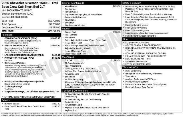 New 2026 Chevrolet Silverado 1500 LT Trail Boss w/ Safety Package image 31