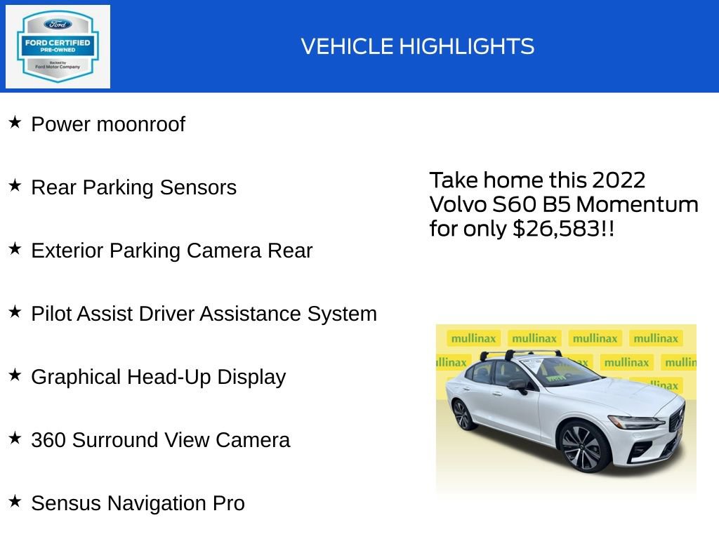 Used 2022 Volvo S60 B5 Momentum w/ Advanced Package image 18