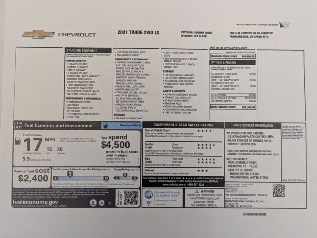 Certified 2021 Chevrolet Tahoe LS image 28