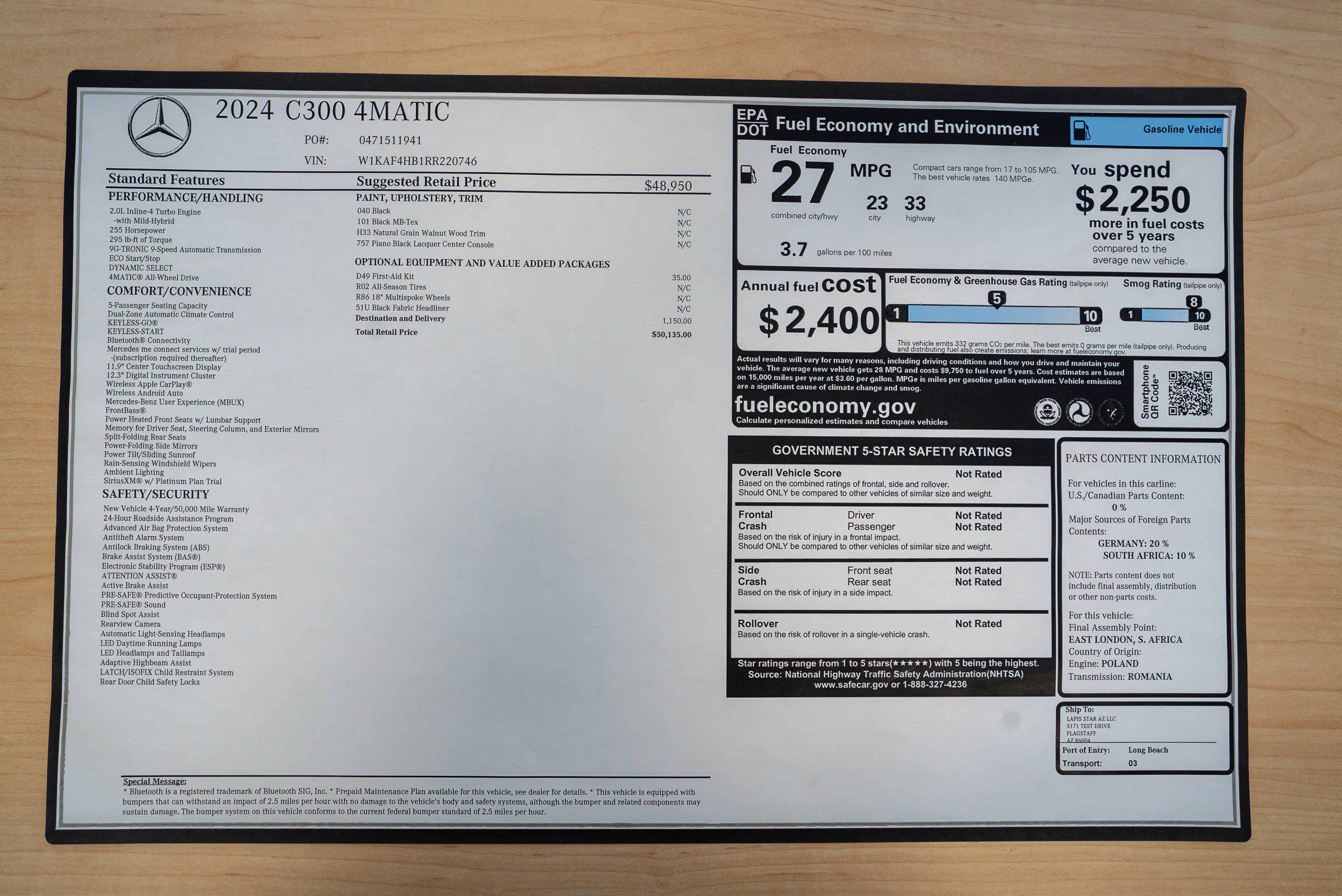 Certified 2024 Mercedes-Benz C 300 C 300 image 37