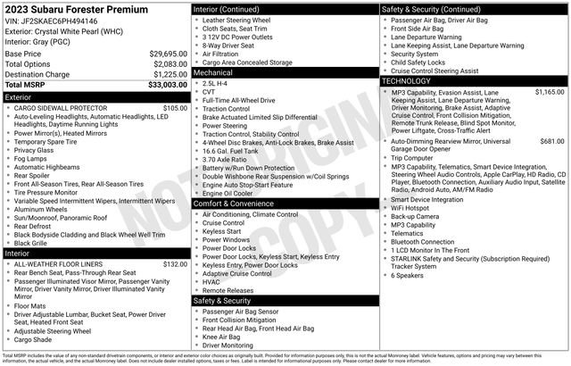 Certified 2023 Subaru Forester Premium AWD/4WD image 23