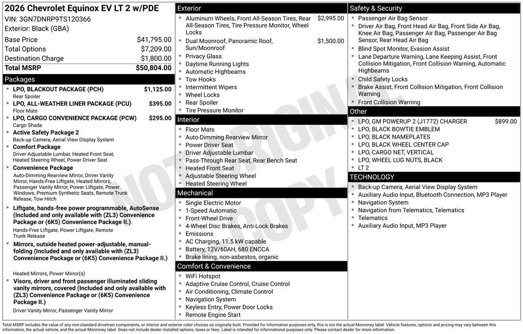 New 2026 Chevrolet Equinox EV LT w/ LPO, Blackout Package FWD image 8