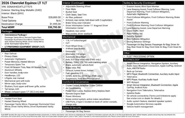 Used 2026 Chevrolet Equinox LT FWD image 2