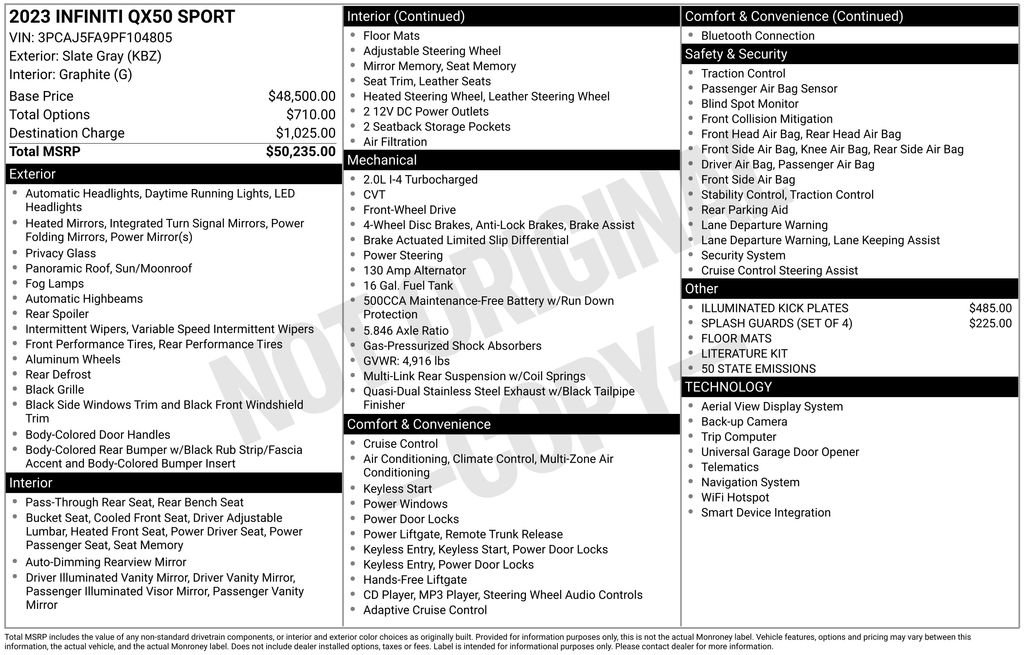 Used 2023 INFINITI QX50 Sport image 37