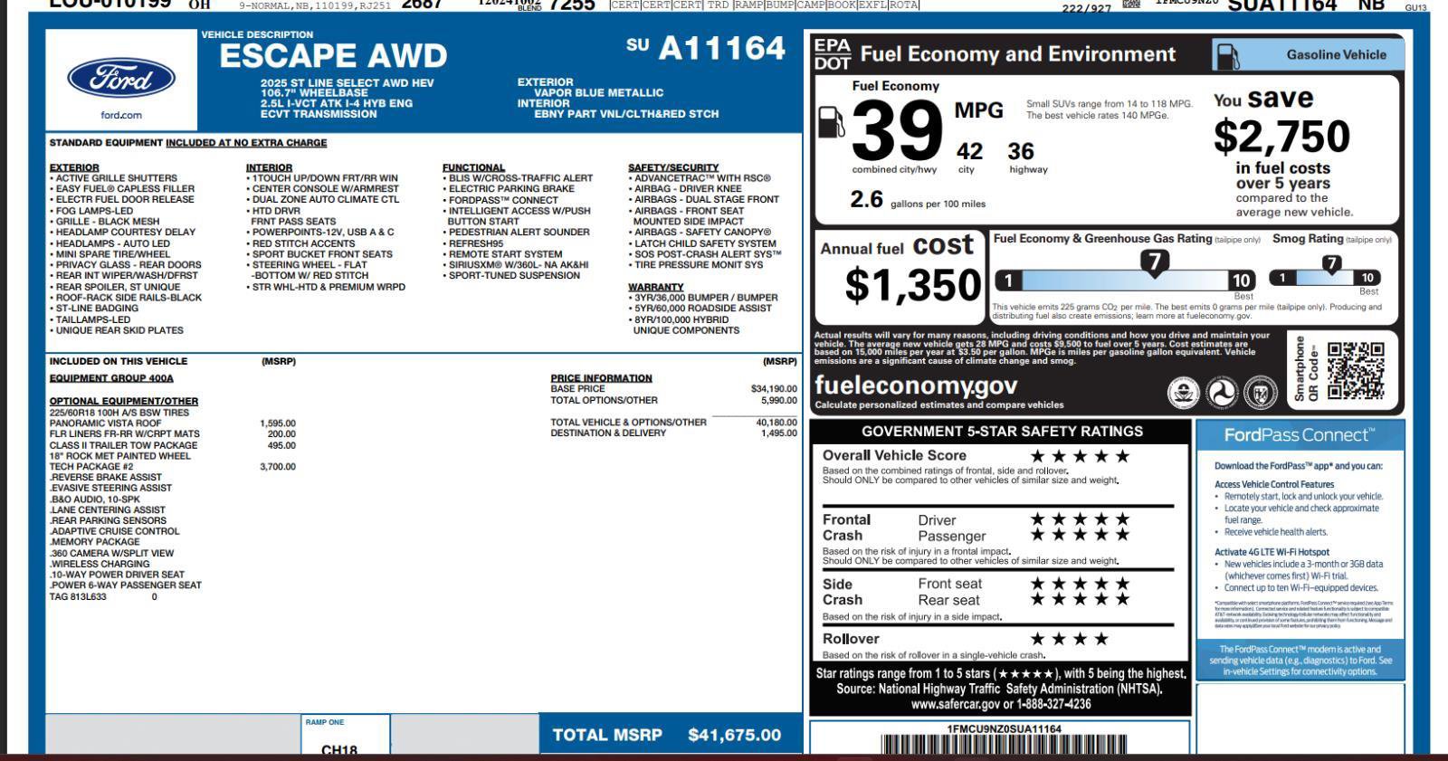 Used 2025 Ford Escape ST-Line Elite w/ Tech Pack #2 image 4