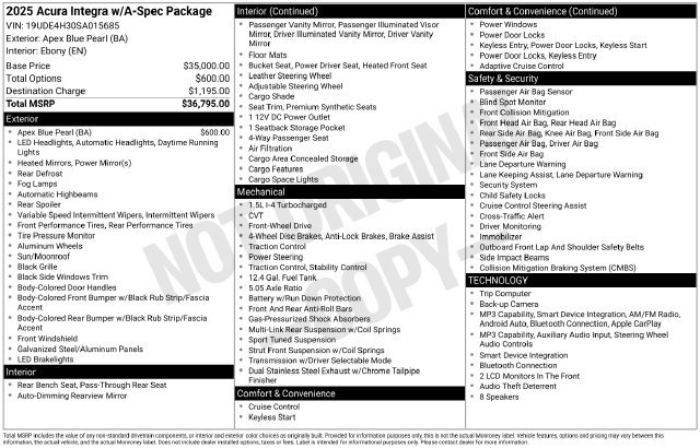 Used 2025 Acura Integra A-Spec FWD image 17