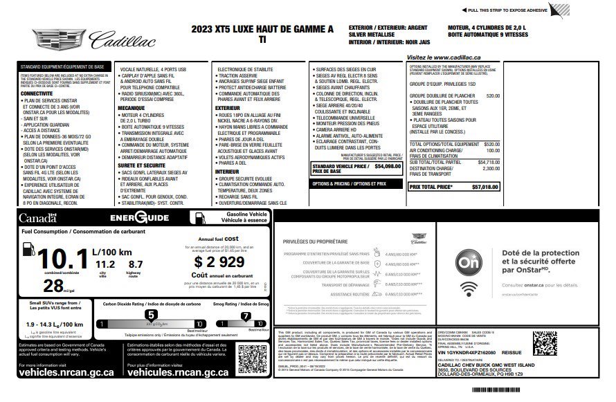 Certified 2023 Cadillac XT5 Premium Luxury w/ LPO, Floor Liner Package AWD/4WD image 36