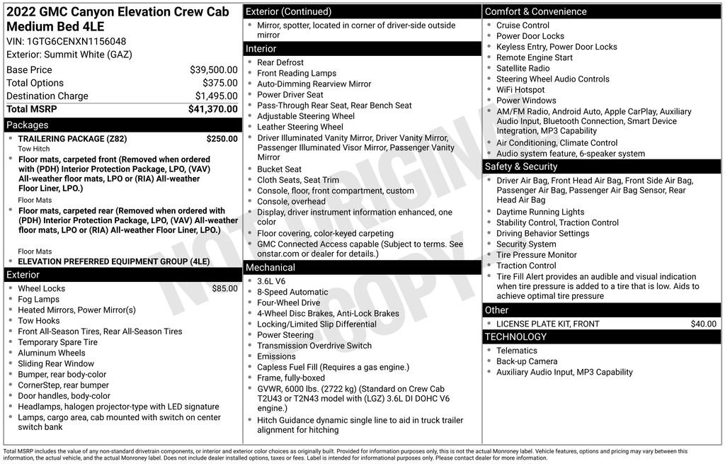 Used 2022 GMC Canyon Elevation w/ Trailering Package AWD/4WD image 51