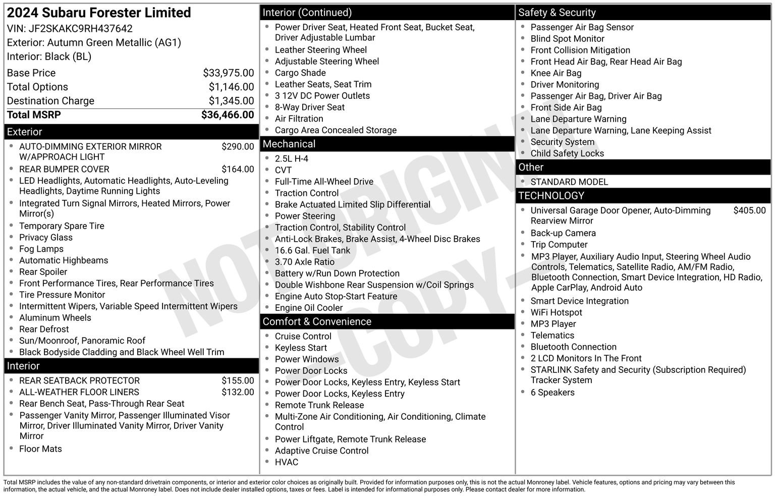 Certified 2024 Subaru Forester Limited AWD/4WD image 35