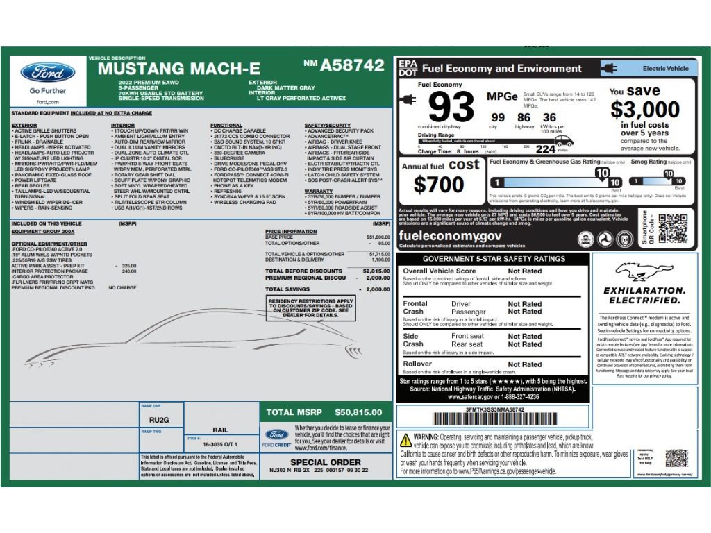 Used 2022 Ford Mustang Mach-E Premium AWD/4WD image 9