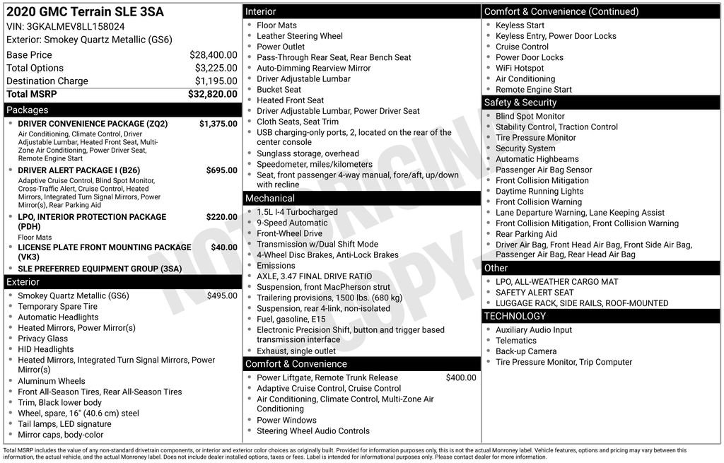 Used 2020 GMC Terrain SLE w/ Driver Convenience Package FWD image 33