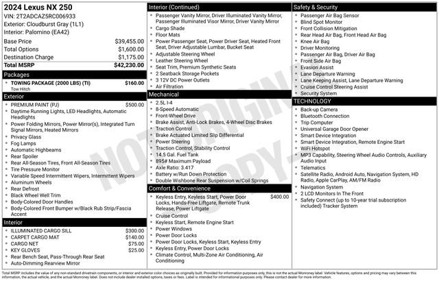 Used 2024 Lexus NX 250 FWD w/ Towing Package (2000 Lbs) image 37