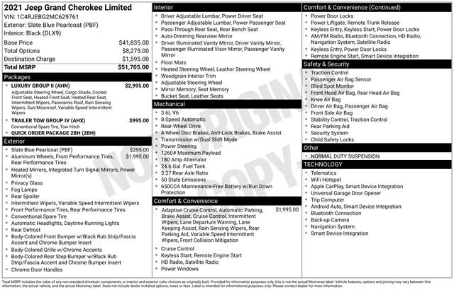 Used 2021 Jeep Grand Cherokee Limited w/ Luxury Group II RWD image 7