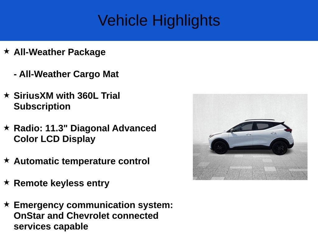 New 2027 Chevrolet Bolt RS w/ LPO, All-Weather Package FWD image 3