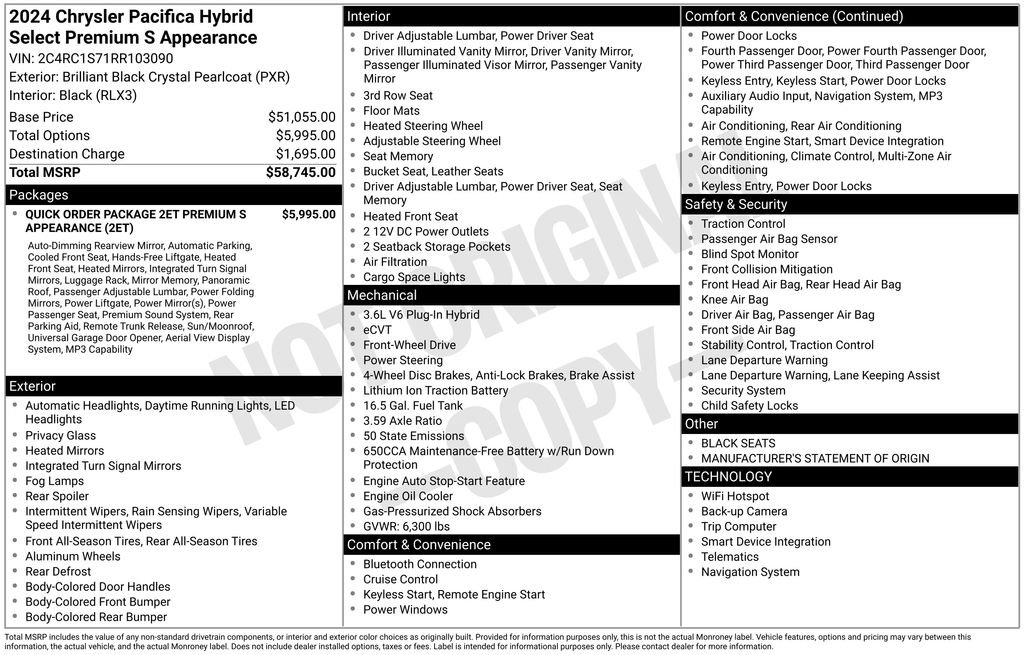 Used 2024 Chrysler Pacifica Premium FWD image 24