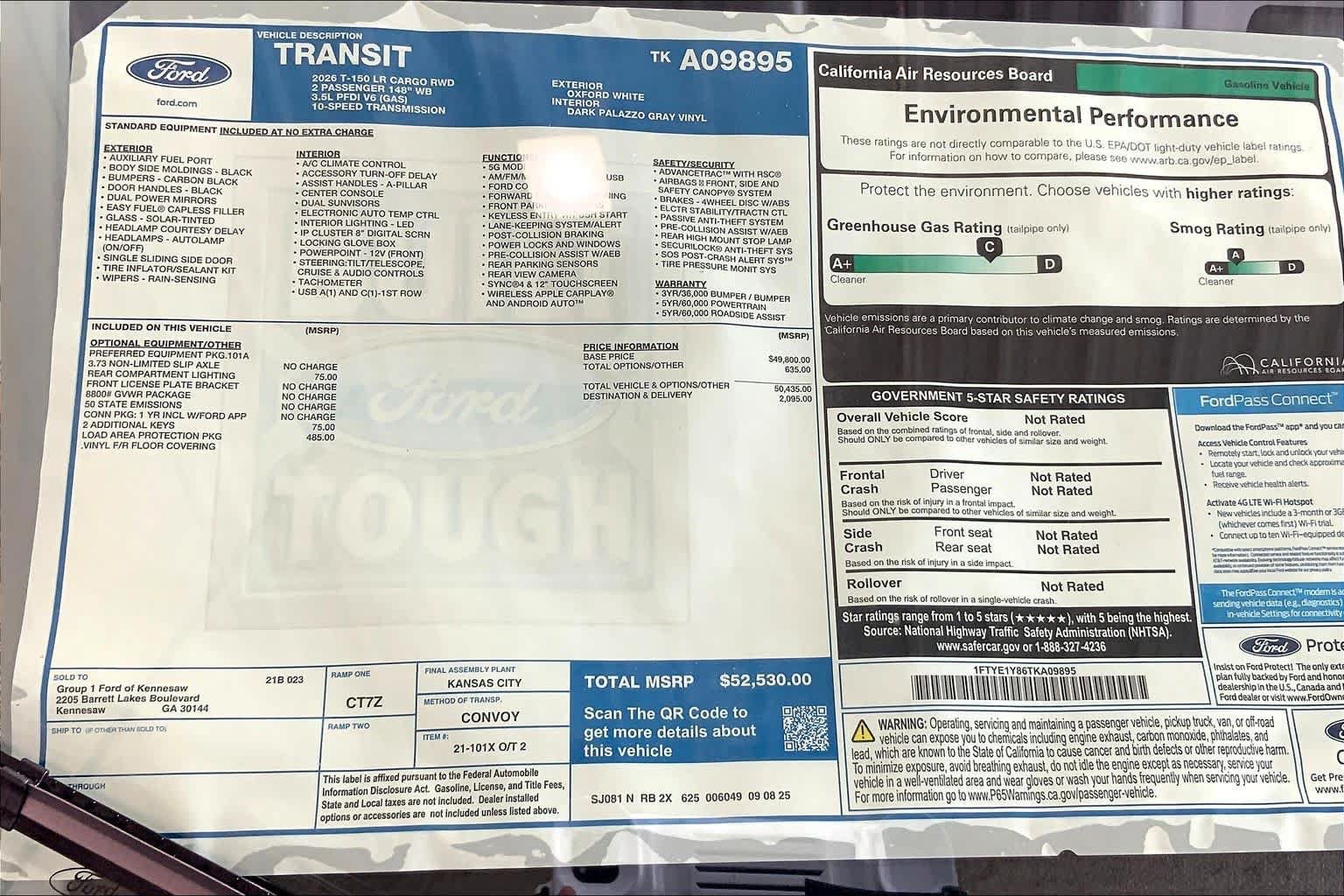 New 2026 Ford Transit 150 Low Roof w/ Load Area Protection Package RWD image 17
