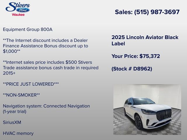 Certified 2025 Lincoln Aviator Black Label AWD/4WD image 7