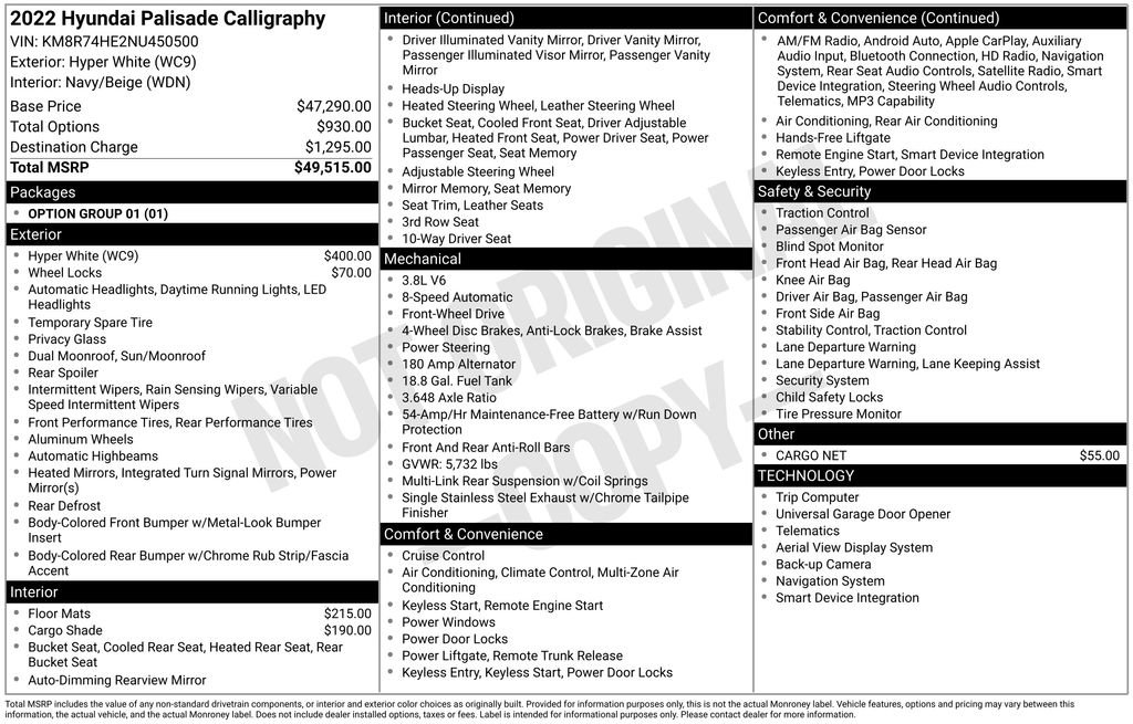 Used 2022 Hyundai Palisade Calligraphy FWD image 3