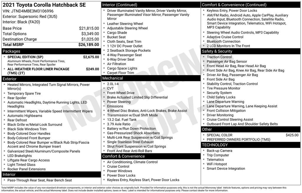 Used 2021 Toyota Corolla SE w/ Special Edition image 7