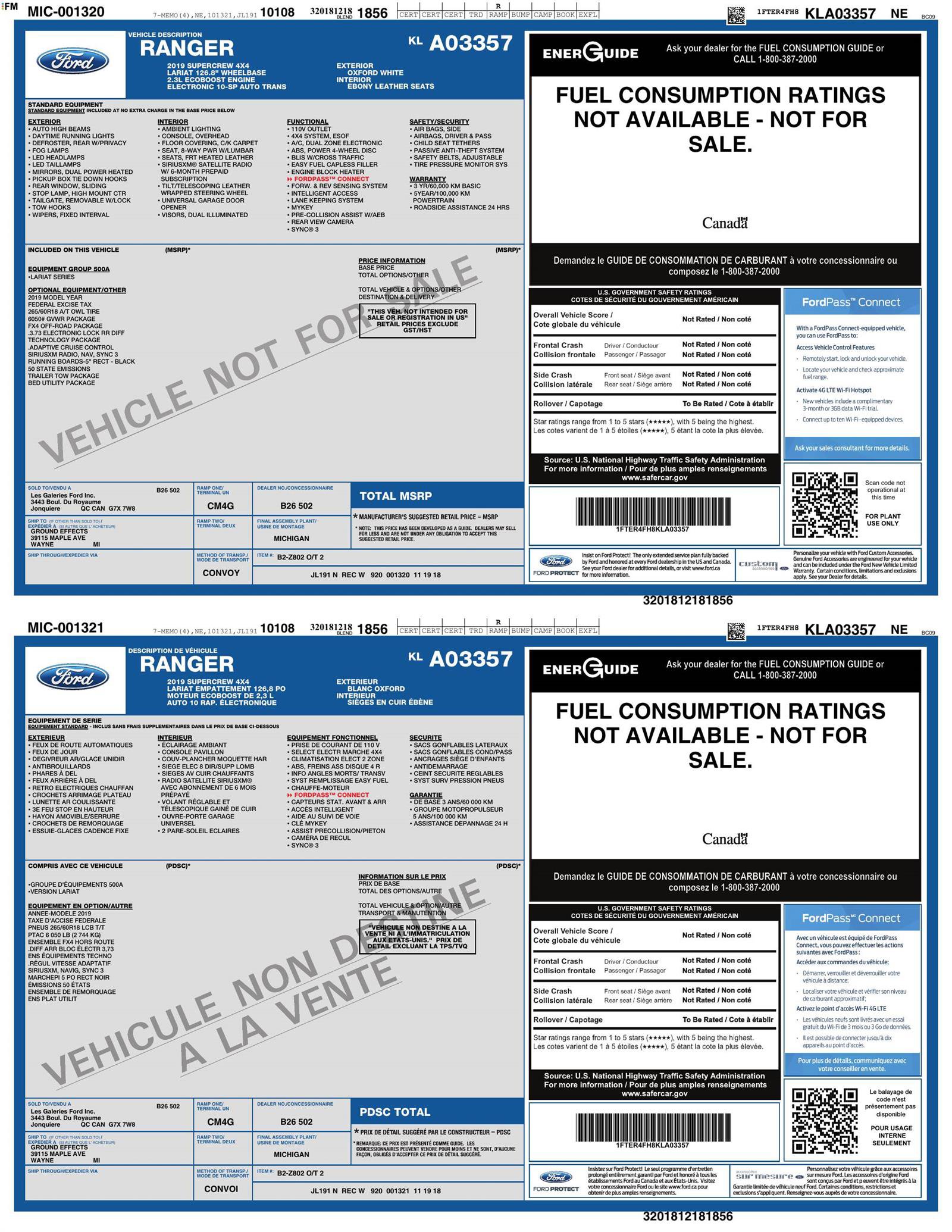 Used 2019 Ford Ranger Lariat w/ FX4 Off-Road Package image 29