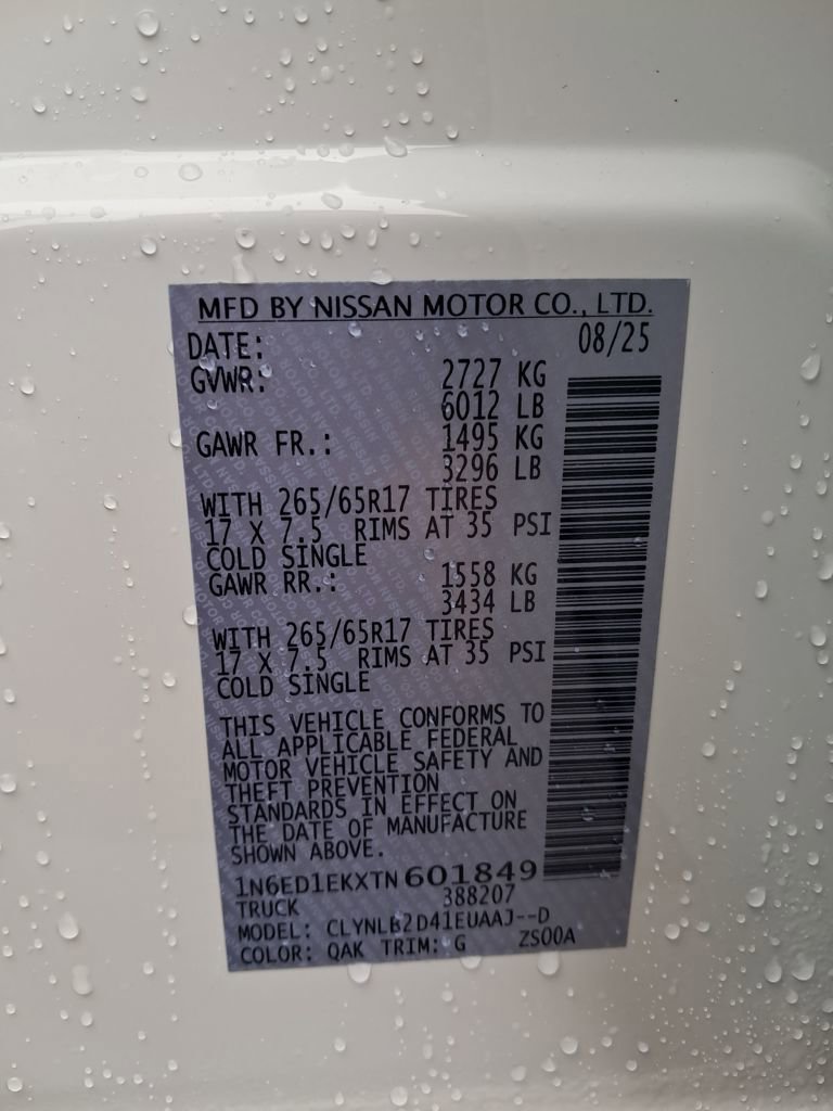 New 2026 Nissan Frontier SV w/ All-Weather Content Package image 31