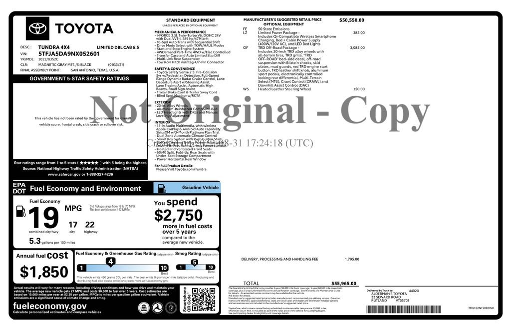 Used 2022 Toyota Tundra Limited w/ TRD Off-Road Package AWD/4WD image 5