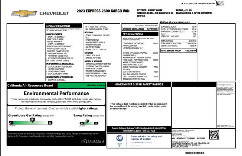 Used 2023 Chevrolet Express 2500 w/ Driver Convenience Package RWD image 3