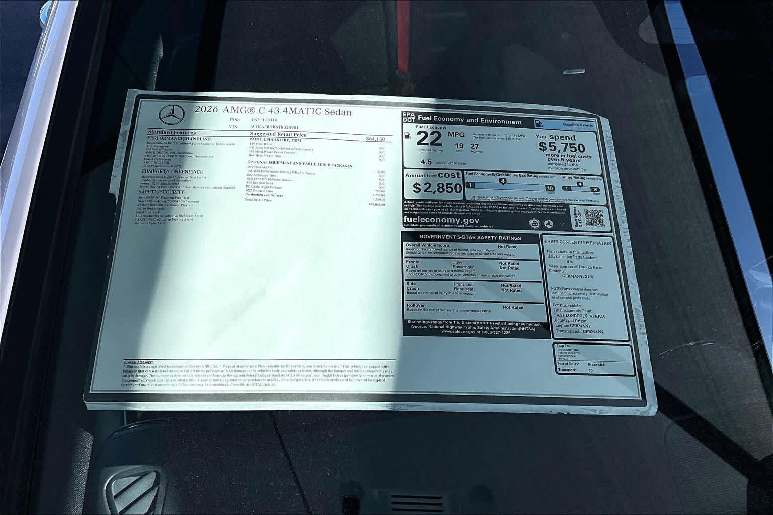 New 2026 Mercedes-Benz C 43 AMG 4MATIC Sedan image 22