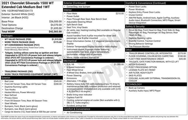 Used 2021 Chevrolet Silverado 1500 W/T w/ WT Value Package image 2