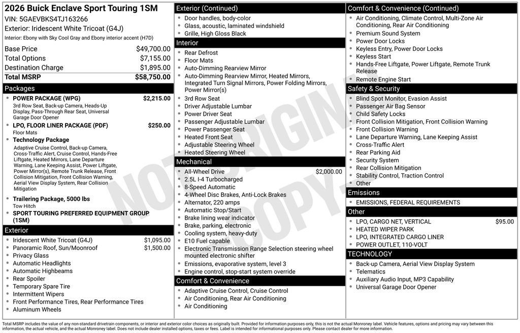 New 2026 Buick Enclave Sport Touring w/ Power Package image 28