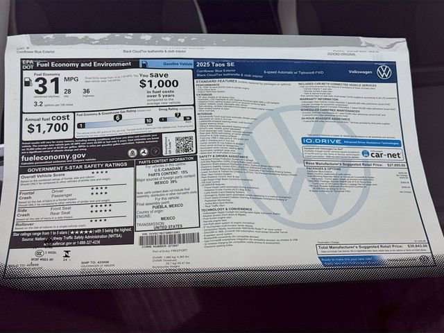 New 2025 Volkswagen Taos SE image 19