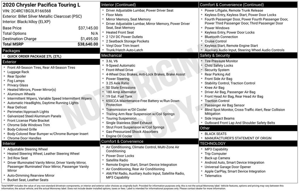 Used 2020 Chrysler Pacifica Touring-L FWD image 10