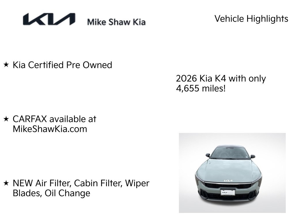 Certified 2026 Kia K4 EX w/ GT-Line Sunroof Package FWD image 6