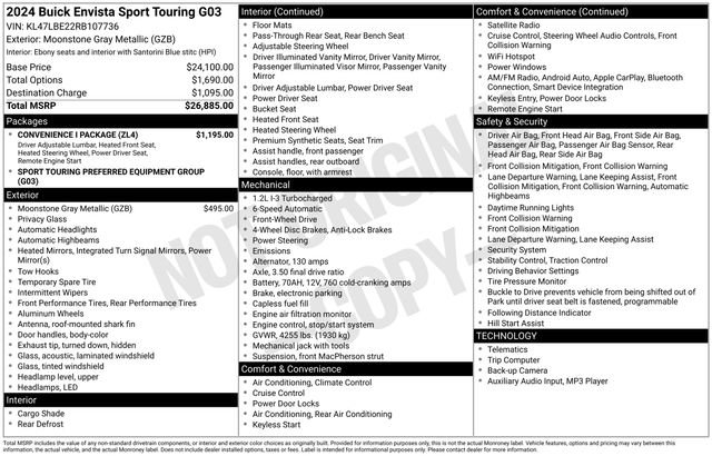 Certified 2024 Buick Envista Sport Touring w/ Convenience I Package image 30