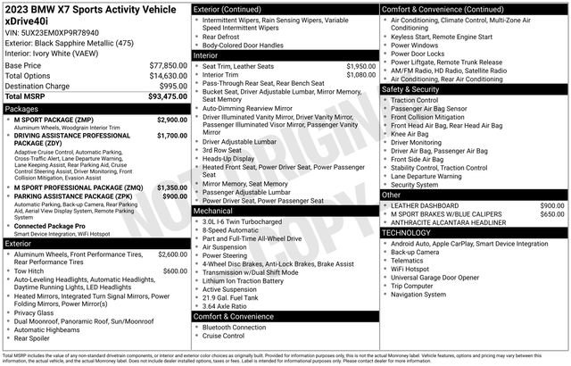 Used 2023 BMW X7 xDrive40i w/ M Sport Package image 6