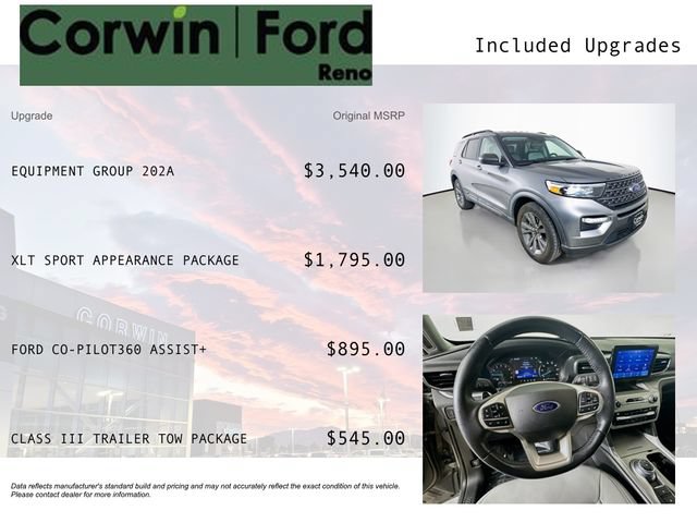 Certified 2021 Ford Explorer XLT w/ Equipment Group 202A AWD/4WD image 3