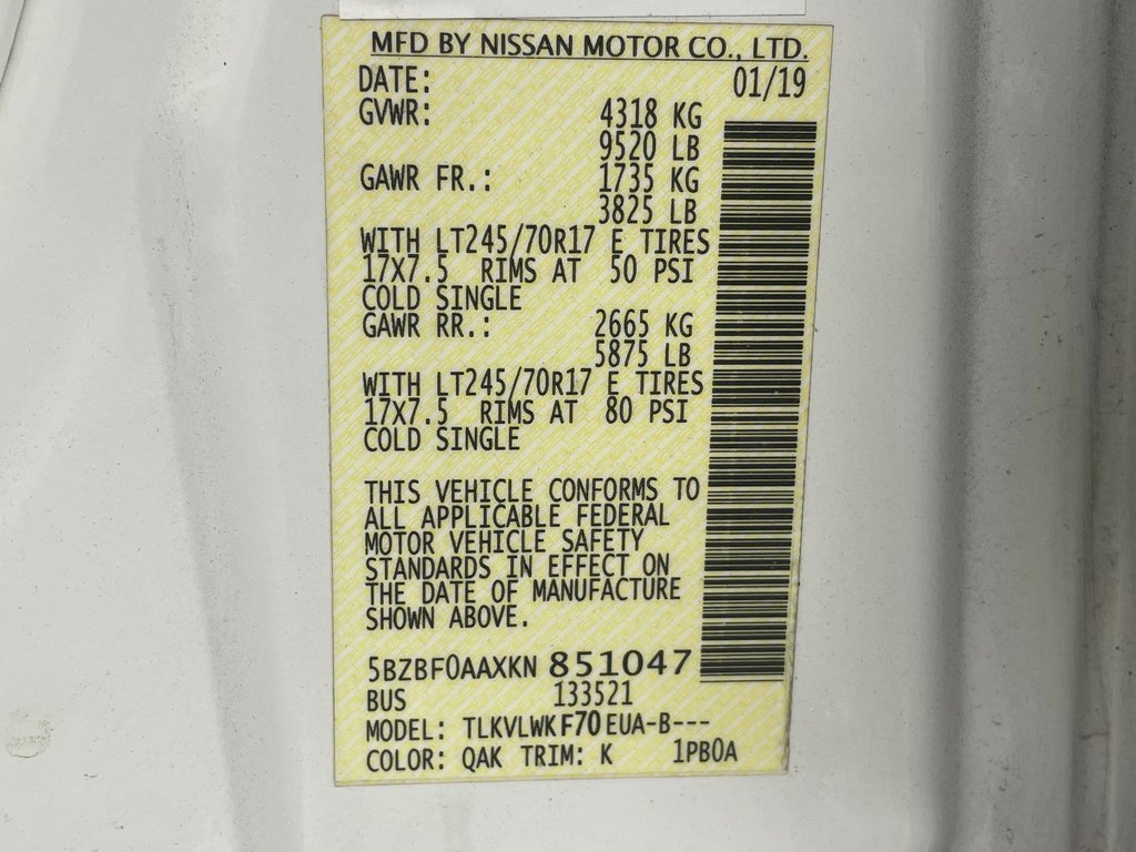 Used 2019 Nissan NV 3500 S image 25