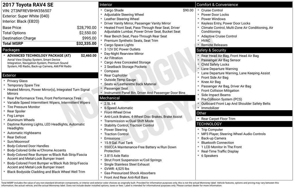 Used 2017 Toyota RAV4 SE w/ Advanced Technology Package FWD image 6
