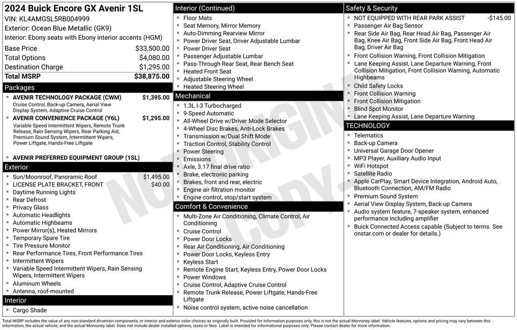 Used 2024 Buick Encore GX Avenir w/ Avenir Technology Package AWD/4WD image 2