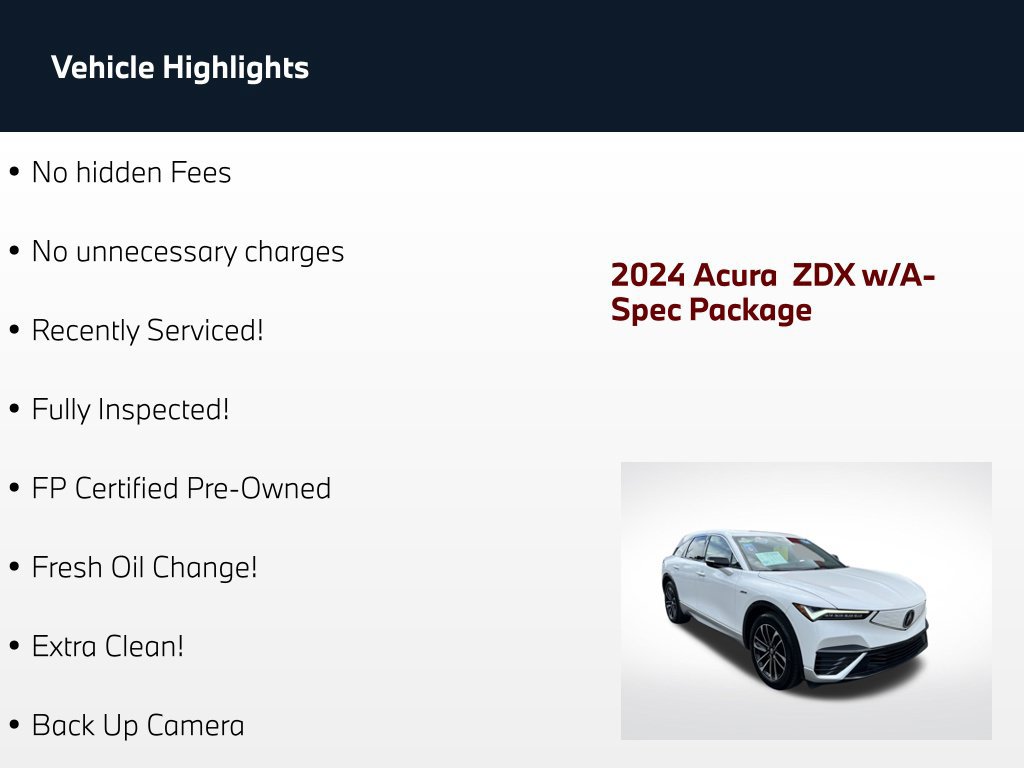 Used 2024 Acura ZDX A-Spec RWD image 76