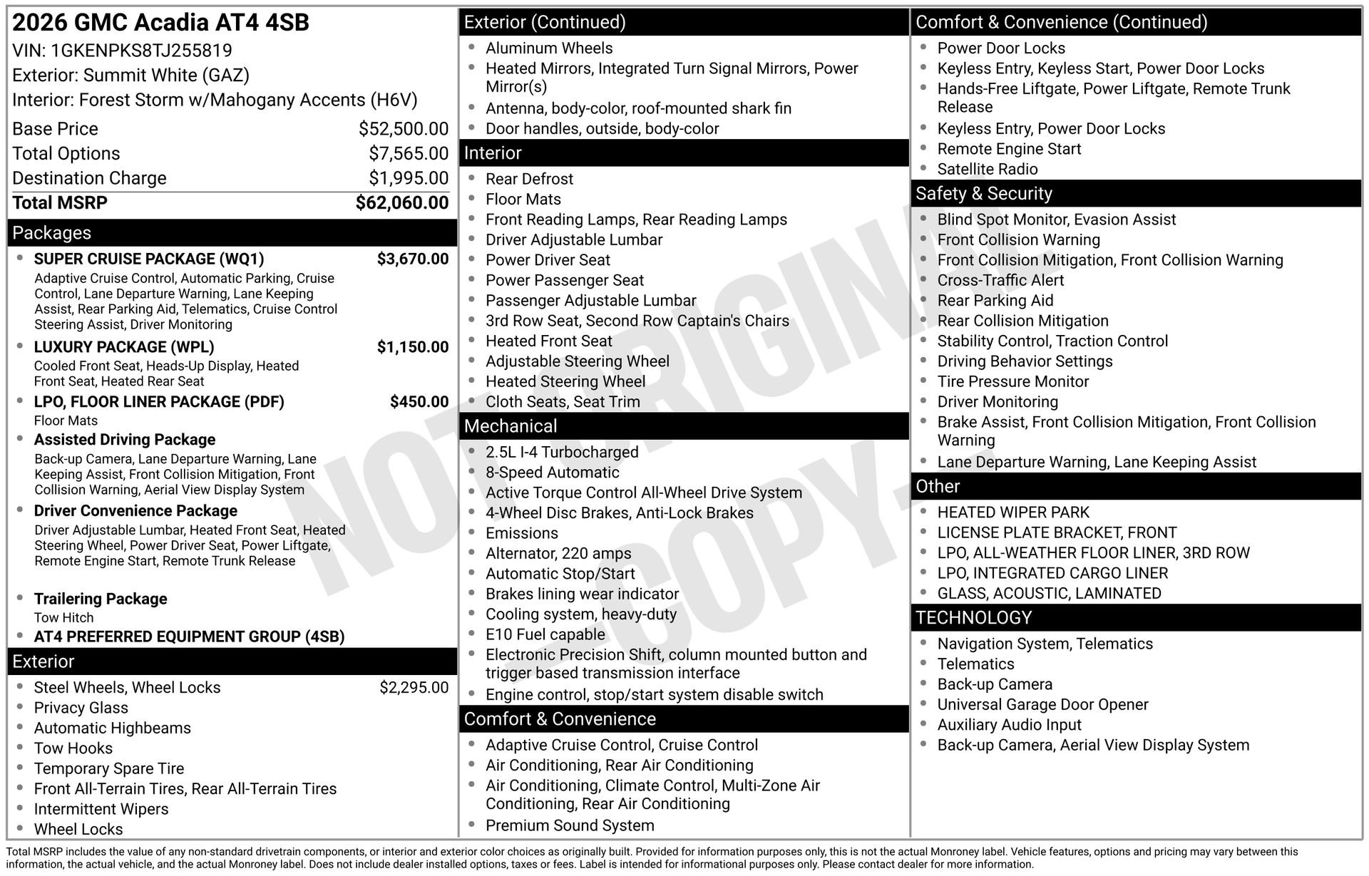 New 2026 GMC Acadia AT4 w/ Super Cruise Package image 5