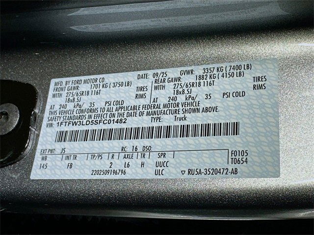 New 2025 Ford F150 XLT w/ Equipment Group 302A MID image 16