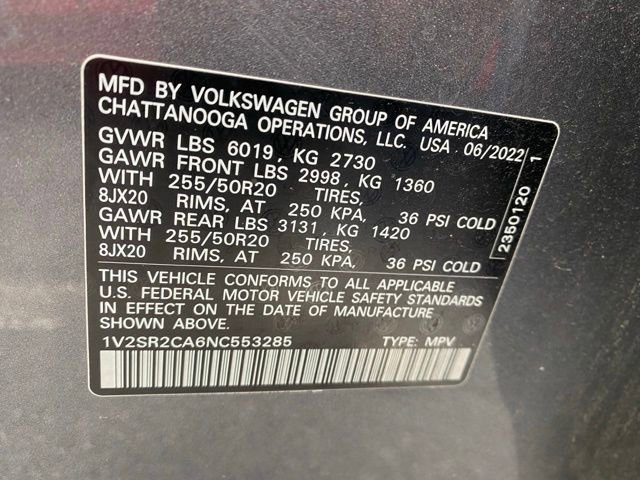 Used 2022 Volkswagen Atlas SEL R-Line AWD/4WD image 6