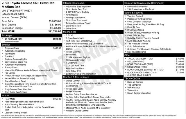 Certified 2023 Toyota Tacoma SR5 w/ SX Package AWD/4WD image 29
