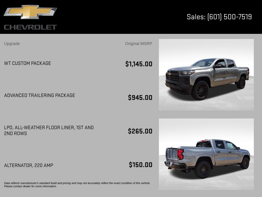 New 2026 Chevrolet Colorado W/T w/ WT Custom Package RWD image 8