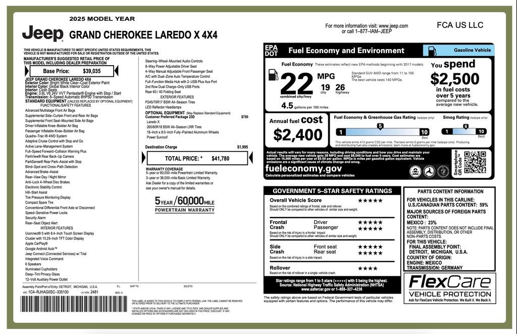 Used 2025 Jeep Grand Cherokee Laredo X AWD/4WD image 2