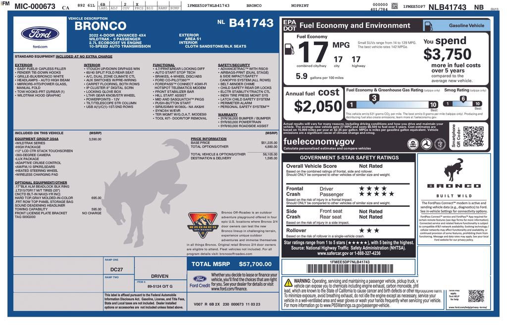 Used 2022 Ford Bronco Wildtrak image 41