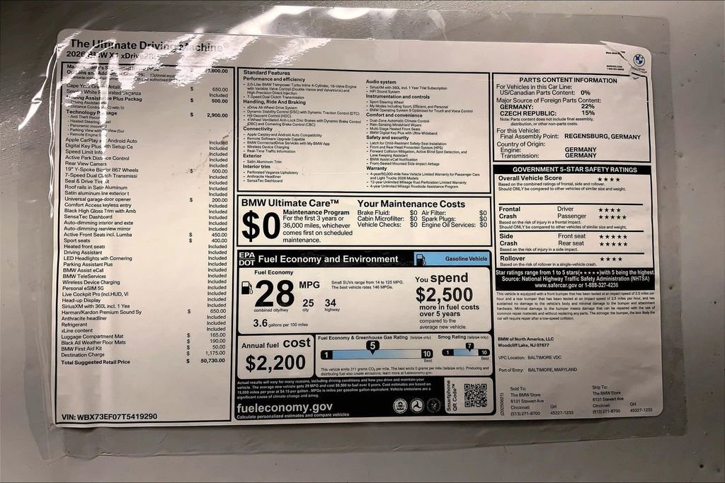 New 2026 BMW X1 xDrive28i w/ Technology Package image 12