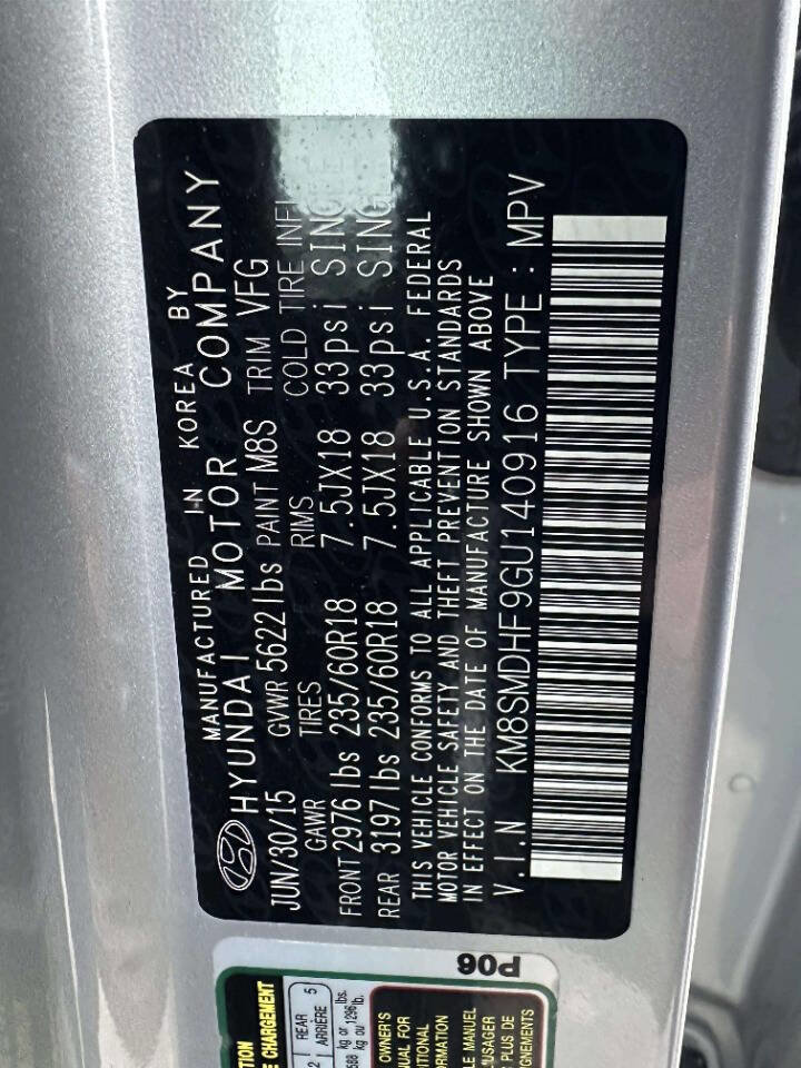 Used 2016 Hyundai Santa Fe SE AWD/4WD image 36